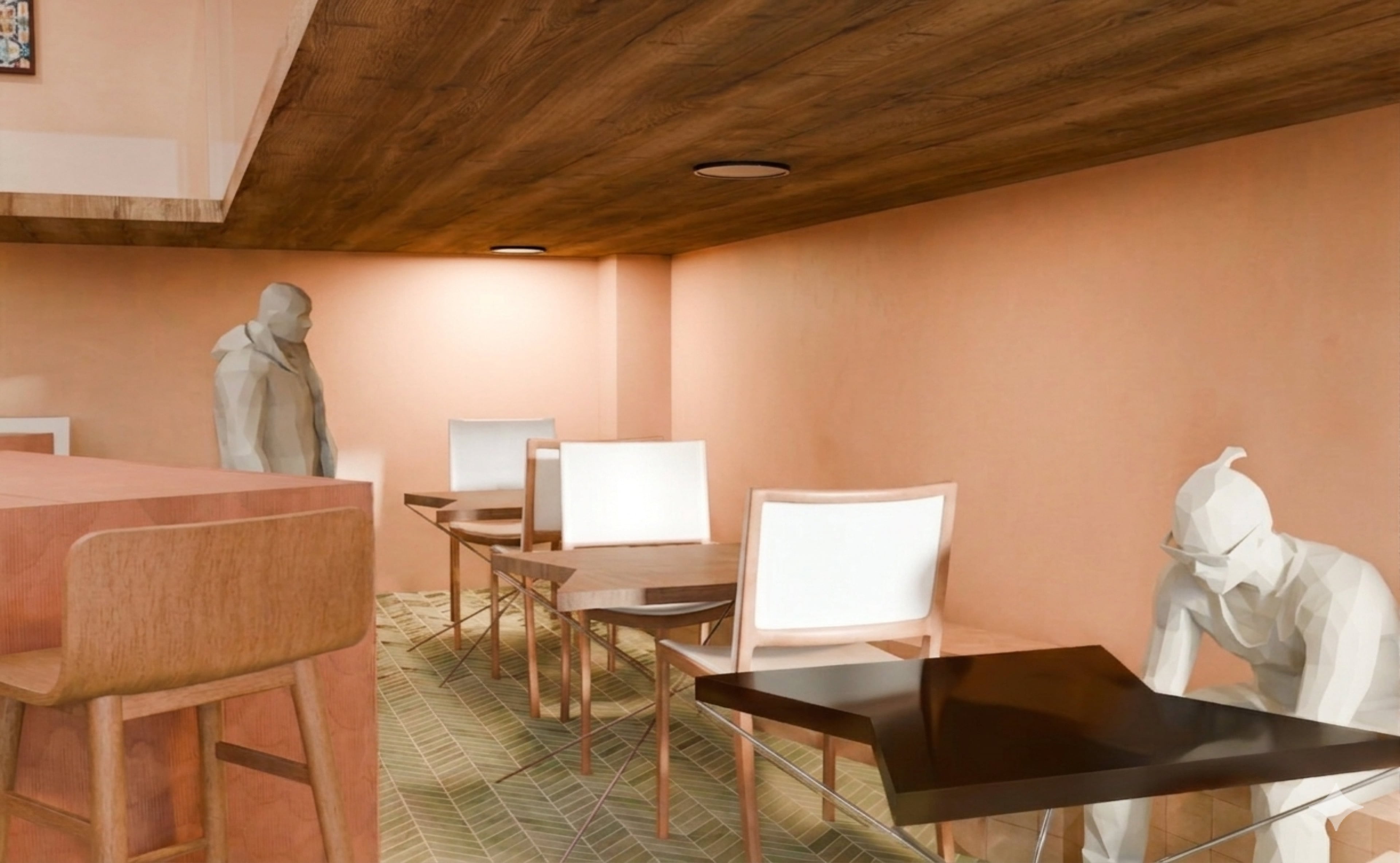 Terracotta dining nook