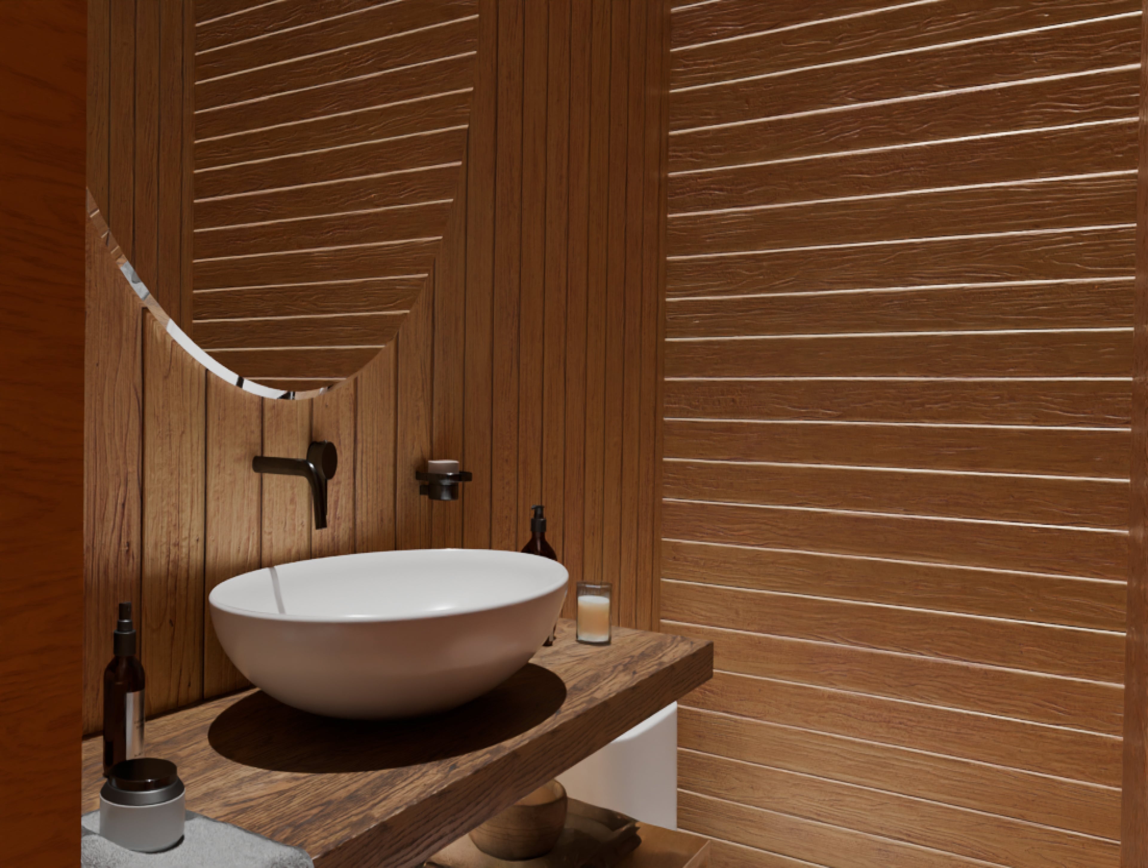 Bathroom with vessel sink