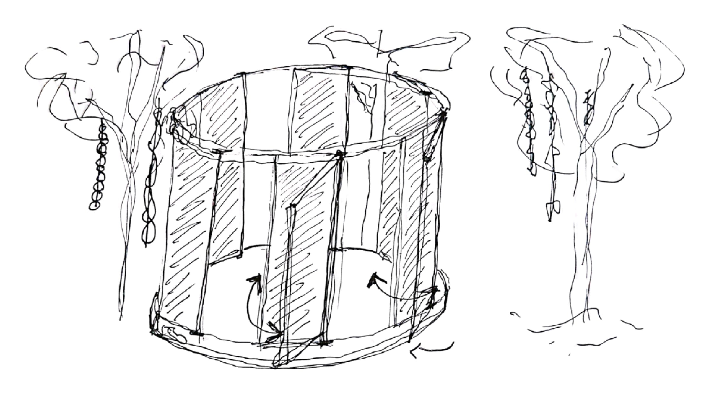 Concept sketches of the installation